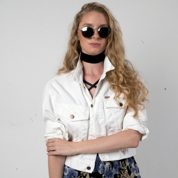 Guess Jackets & Blazers - Vintage Guess White Denim Jacket